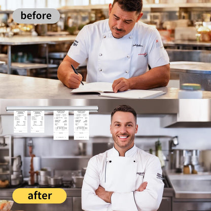Cjgyz Ticket Holder for Restaurant, 36/48/60 inches, Restaurant Order Holder, Long-Lasting and Easy to use, Suitable for Commercial Kitchens, cafes, Fast-Food(36 Inch, 2 Pcs)