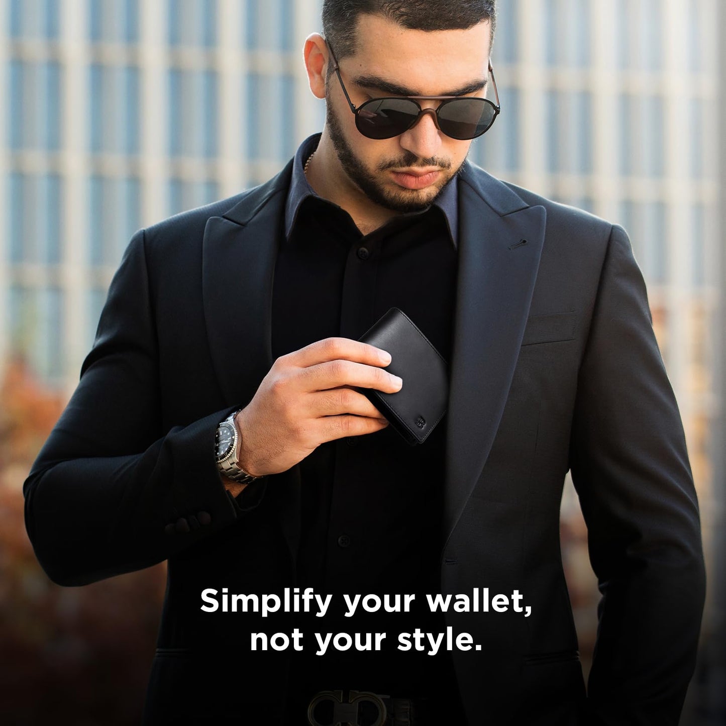 Full Grain Leather Wallet for Men | RFID Blocking | Extra Capacity Bifold Wallet with ID Windows | Ultra Strong Stitching | Slim Billfold with 13 Card Slots | Gift for Him (Charcoal Black Venture)