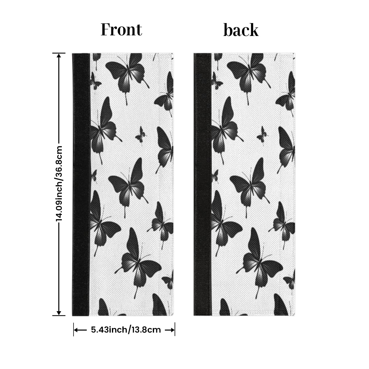 DXTKWL Black Butterfly Pattern Refrigerator Door Handle Covers Set of 2 Kitchen Appliance Handle Covers Protector for Fridge Microwave Stove Oven Dishwasher
