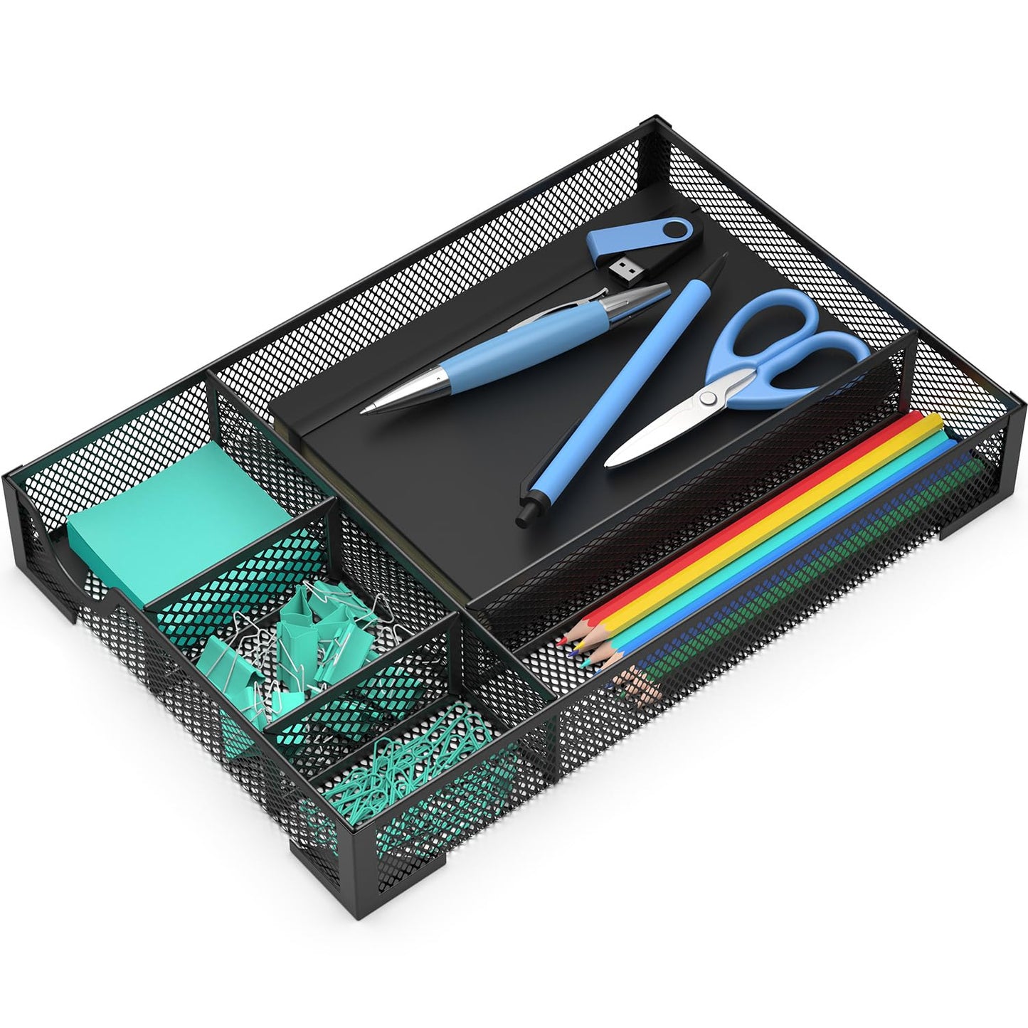 ITAYVAN Desk Drawer Organizer, Office Desk Organizer Tray with 5 Dividers, Pen Pencil Drawer Organizer for Office Supplies, Desktop, Bathroom, Kitchen, Makeup, Vanity