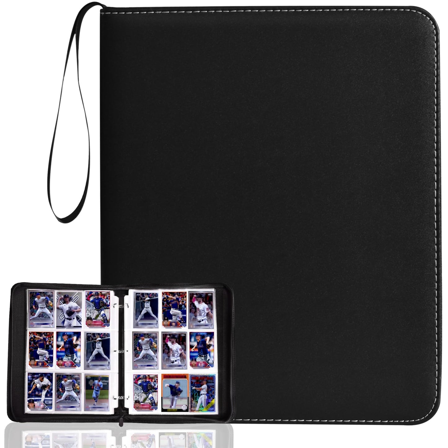 9 Pocket Card Binder, Premium Zip Trading Card Binder, 900 Double Sided Pocket PU Collection Binder Folder Card Album Holder, Collector Album, Card Folder for Pokemon, MTG, TCG, Sports Cards