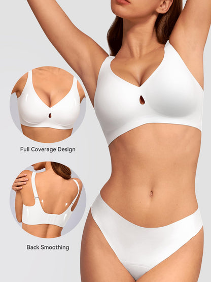 LUCKMEEY Bras for Women No Underwire Wireless Bras - Seamless Push Up Full Coverage Bralettes Comfortable Everyday Bra