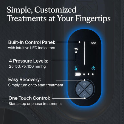 Therabody JetBoots Prime Wireless Compression Boots Leg Massager Recovery | Pneumatic Leg Compression for Circulation & Pain Relief, FDA Cleared, 4 Pressure Levels | Long, +37in Leg Length