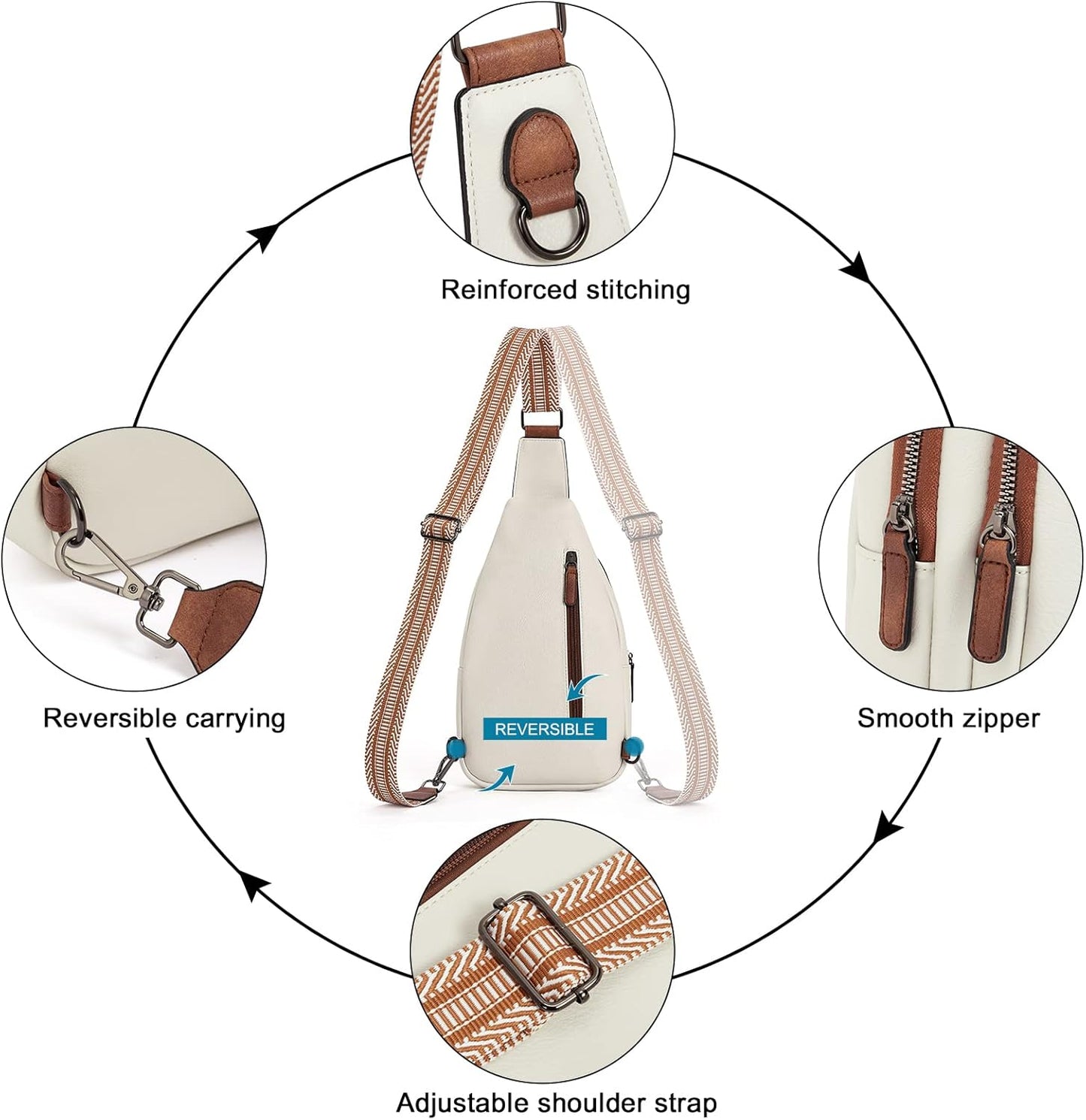 CLUCI Crossbody Bags for Women Men,Leather Sling Bag Cross Body Backpack for Woman Gifts for Women Birthday Unique