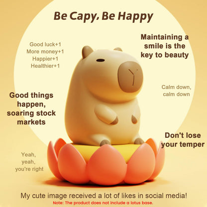 YR YRHH-PET Capybara Cute Night Light, Squishy Capybara Lamp Novelty Gifts Toys, Rechargeable Dimmable Silicone LED Nightlight For Kids, Funny Light Up Capibara, Baby Nursery College Dorm Kawaii Décor