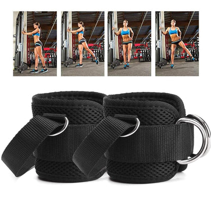 EastyGold Ankle Straps Ankle Bands Wrist Cuffs Padded Straps Adjustable Fitness Glute Kickback D-Ring for Cable Machine with Extra Foot Heel Belts 1 Pair