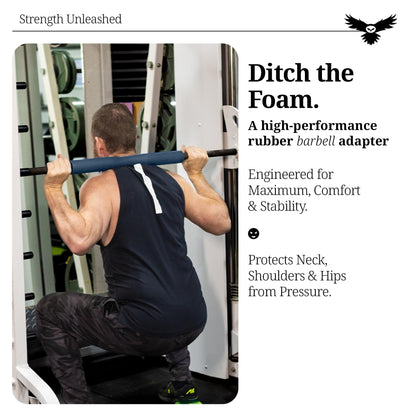 Tribus Grips Dense Rubber Barbell Adapter for Squats & Strength Training – Anti-Slip Design – Fits Standard & Olympic Barbells – Compact Durable Alternative to Foam Squat Pads