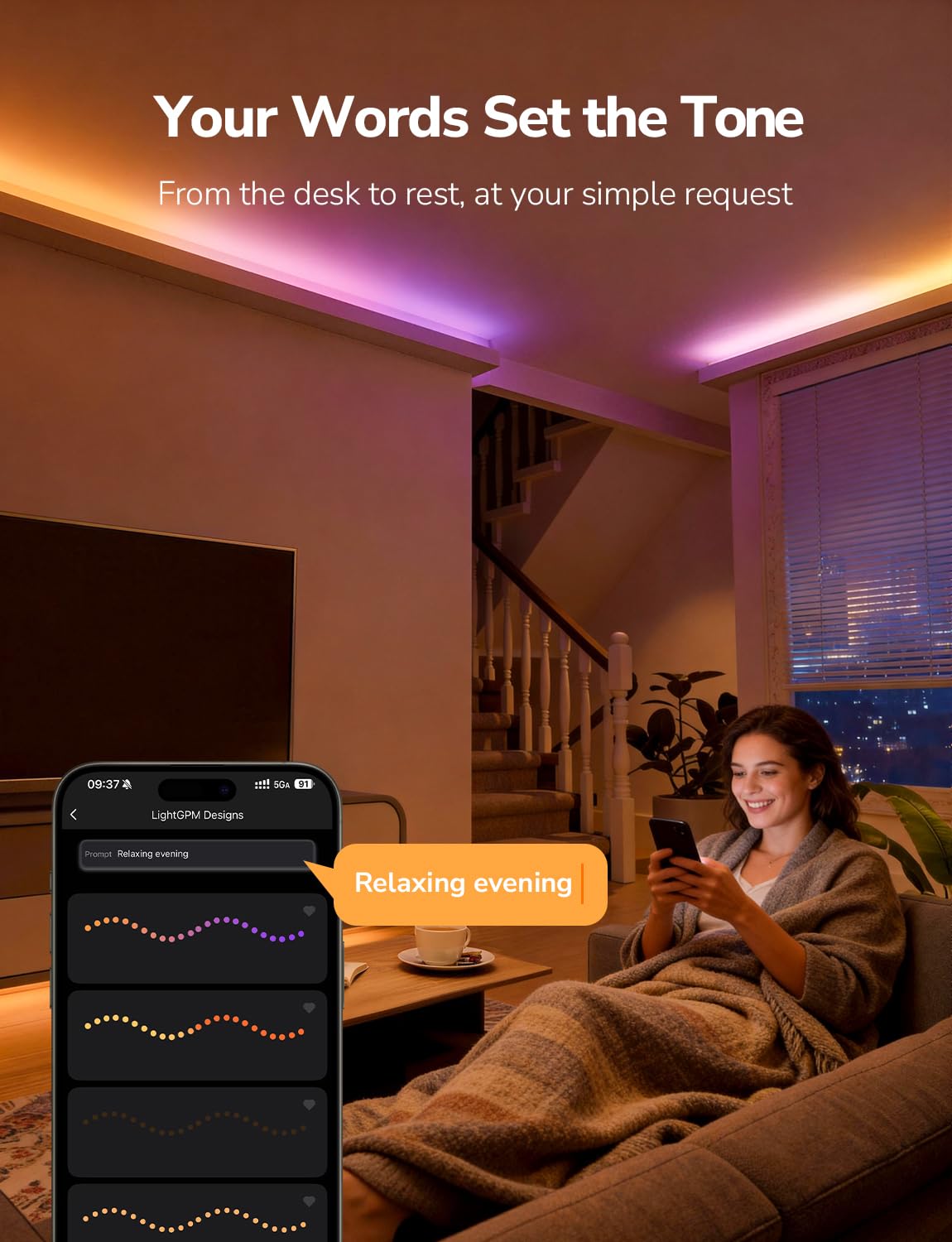 Lepro S1 AI LED Strip Lights for Bedroom - 50ft Smart RGB Light Strips with IC and Rainbow Chasing Effects, Color Segment DIY, Personalized Al Lighting Designer, No Remote, 2.4G Wi-Fi & Bluetooth