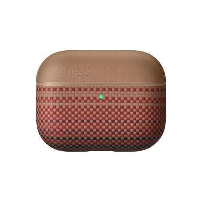 PITAKA Case for AirPods Pro 3, Slim Protective AirPods Pro 3 Case, Compatible with MagSafe, Leather & Aramid Fiber Woven, Sunset