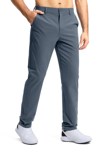 Pudolla Men's Golf Pants Work Dress Comfy Pants Casual Slacks Trousers with Pockets(Grey_Blue 40Wx34L)