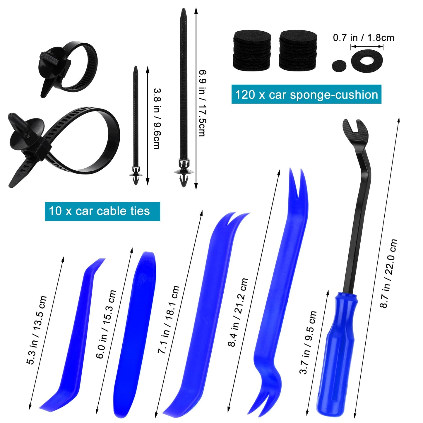 1405Pcs Car Push Retainer Clips Body Clips Plastic Fasteners Kit Fender Rivet Clips 42 Most Popular Sizes Nylon Automotive Push Pin for Toyota GM Ford Honda Acura Chrysler,Blue