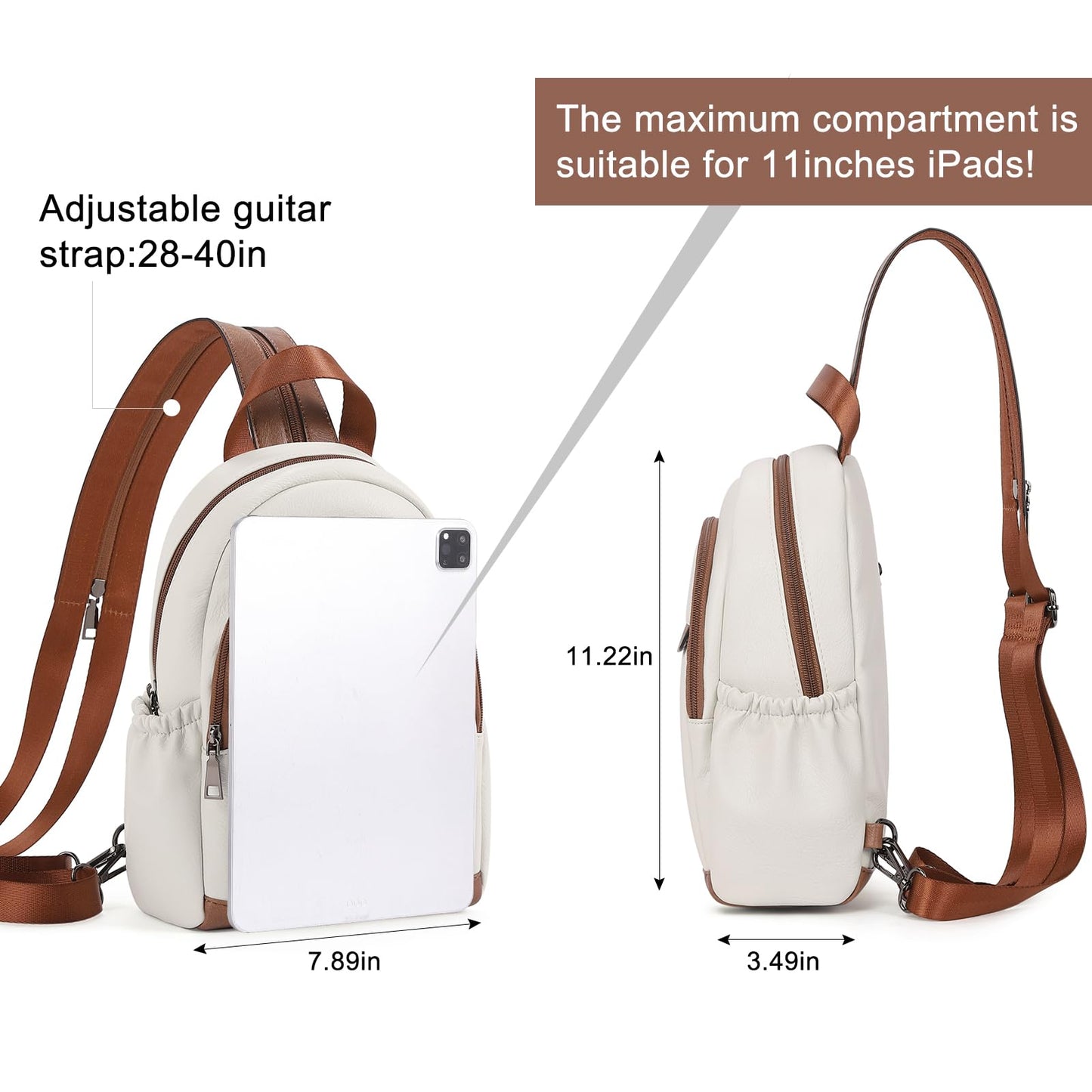 CLUCI Sling Bag for Women Leather Women's Backpack Small Convertible Backpack Purse Crossbody Bag for Travel