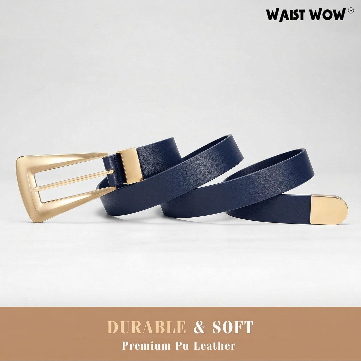 Women's Leather Belts for Jeans Pants Fashion Leather Waist Belt Ladies Dress Belts with Gold/Silver Buckle