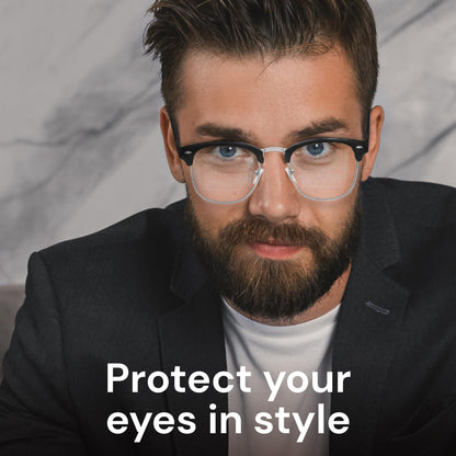 racico Computer Blue Light Blocking Glasses Blue Light Glasses Men Women, Anti Blu-Ray Clear Gaming Glasses Lenses