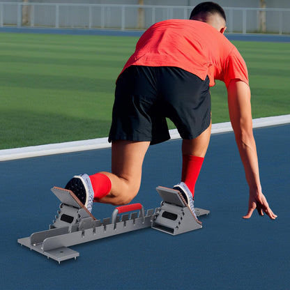 Starting Block, Running Starting Blocks Aluminum Alloy Running Track Blocks Adjustable Multi-Function Lightning Starting Block Sprinter Pedals w/3 Long Nails for Plastic Runway Cinder Track Back