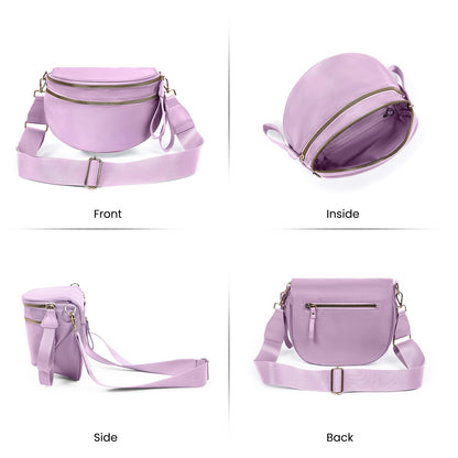 Nylon Crossbody Bags Bum Bag for Women Large Sling Bag Purse with Adjustable Strap（Black）