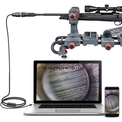 Teslong Rifle Borescope | Bore Camera for Gun Cleaning - Visual Barrel Inspection Tool for .20 Caliber & Larger | 45-Inch Flexible Design with 3 Right-Angle Mirrors and Carrying Case