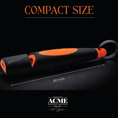 ACME Alpha 210.5 Dog Training Whistle with Enhanced Ergonomic Grip. BPA-Free Plastic. 110 dBA. Standardized Frequency for Smaller Dogs. Weatherproof. Made in the UK (Black on Day Glow Orange)