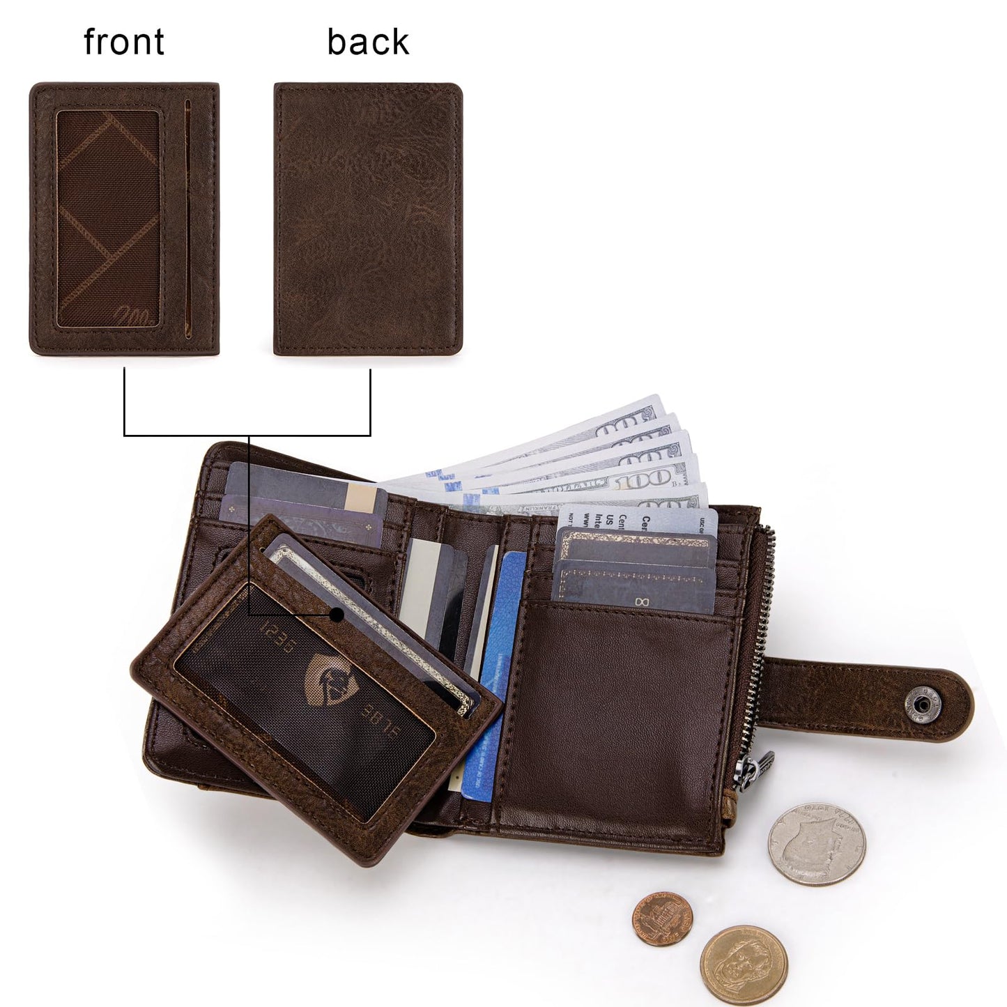 Montana West X Wrangler Womens Wallet Small Women's Wallets, Card Cases & Money Organizers Small Wallets Woman Bifold Credit Card Wallet with Removable ID Window