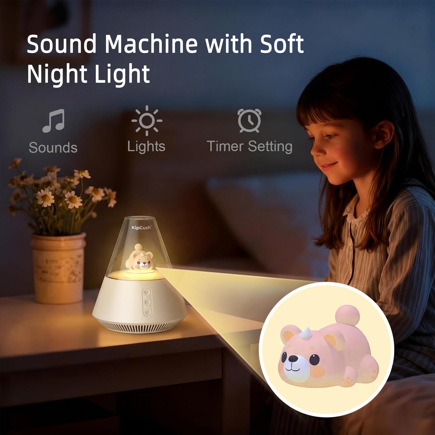 Baby & Kids Sound Machine with Night Light for Nursery, White Noise Machine for Baby Sleep, 30 Soothing Sounds, 31-Level Volume, 3 Brightness Levels, Timer, Sleep Aid for Babies, Toddlers and Kids