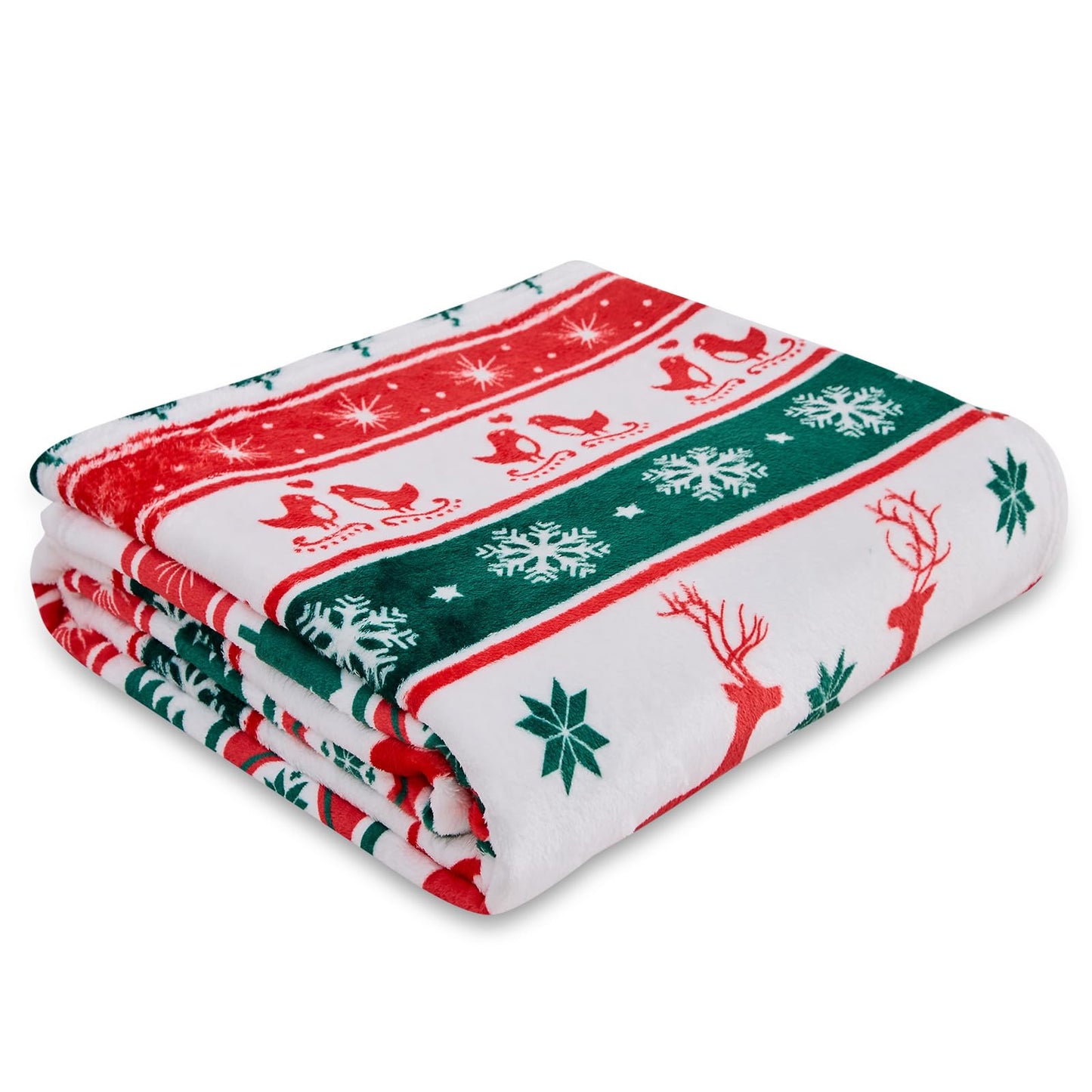 Gogreen Cozy Blanket Printed Twin Christmas Blanket - 300 GSM Fleece for Home Decoration, Ultra Soft Microfiber (Twin - 60" x 80") - E