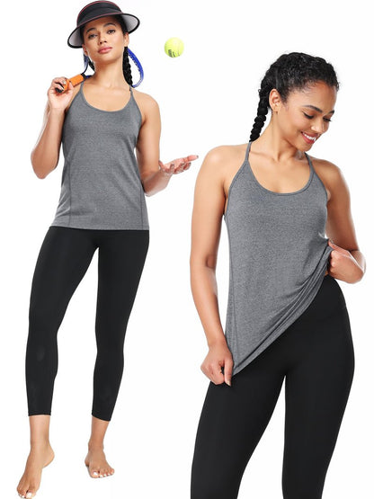 NELEUS Women's Running Tank Tops Racerback Athletic Workout Yoga Shirts,3 Pack,Black/Grey/White,US XL,EU 2XL