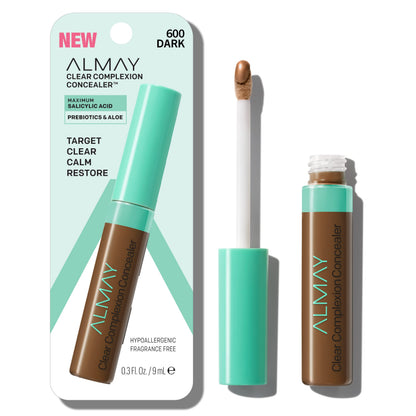 Almay Clear Complexion Acne & Blemish Spot Treatment Concealer Makeup with Salicylic Acid- for Sensitive Skin, 200 Light/Medium, 0.3 fl oz.