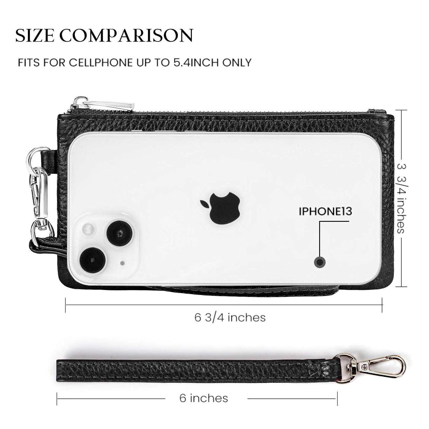befen Genuine Leather Coin Purse for Women, Small Black Change Purse Womens Small Zipper Wristlet Wallet, Wristlet Money Bag Mini Coin Pouch with Removable Wrist Strap (Lavender)