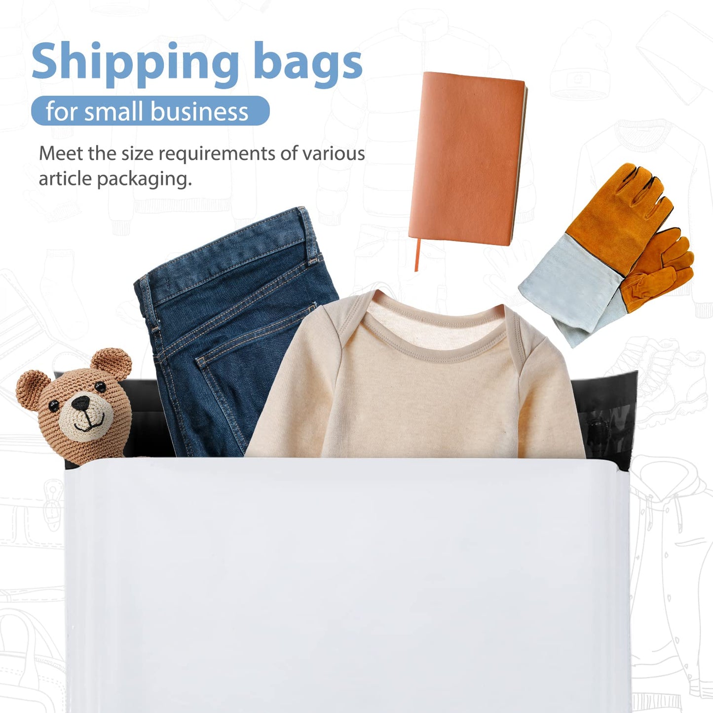 Metronic Poly Mailers 14.5x19 200 Pcs | Large Shipping Bags for Clothing | Strong Adhensive Mailing Bags for Small Business, Shipping Envelopes Bags, Tear-resistant Package Bags White