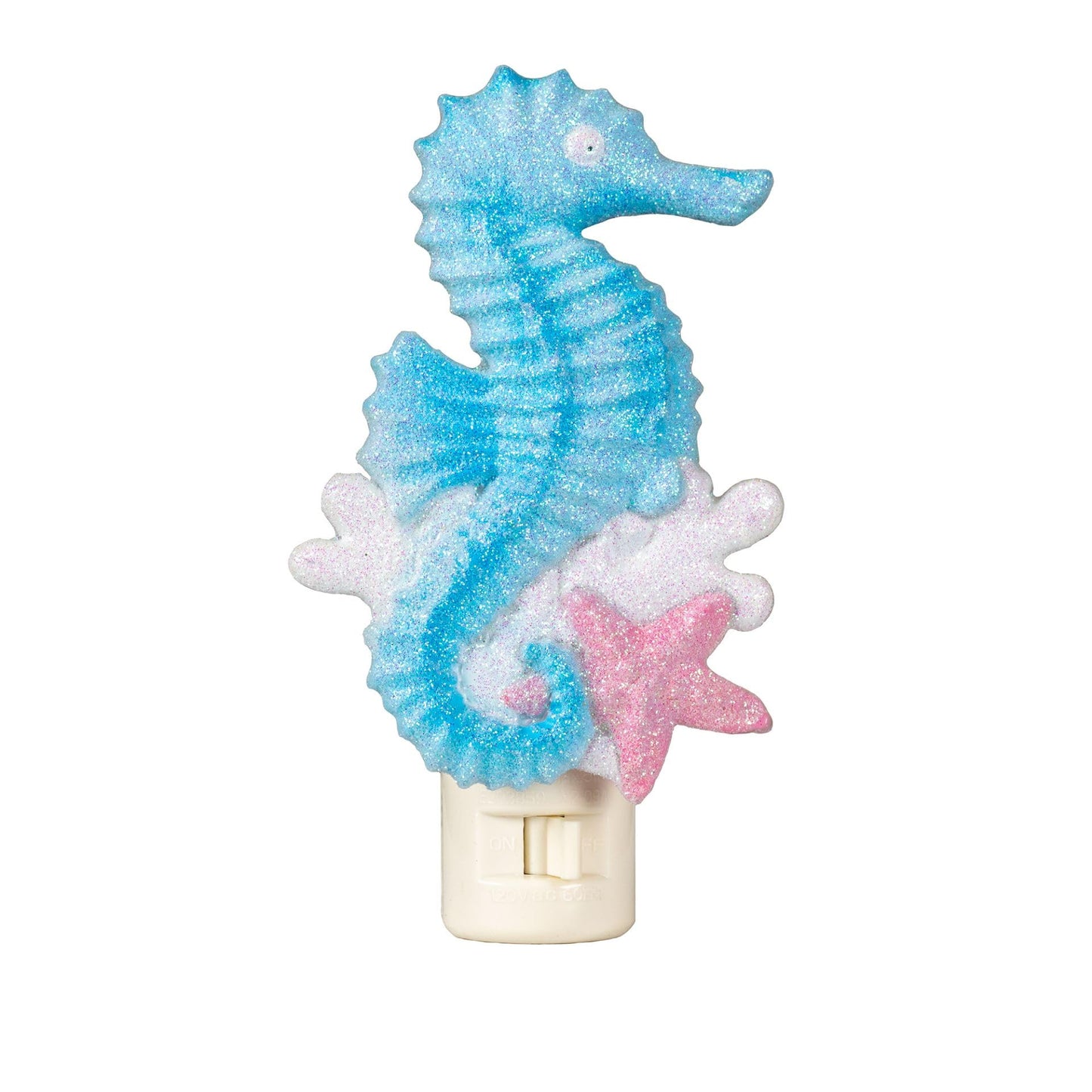 Novelty Lights LED Lamp Seahorse with Starfish Spring Summer Decoration Night Light with Swivel Plug