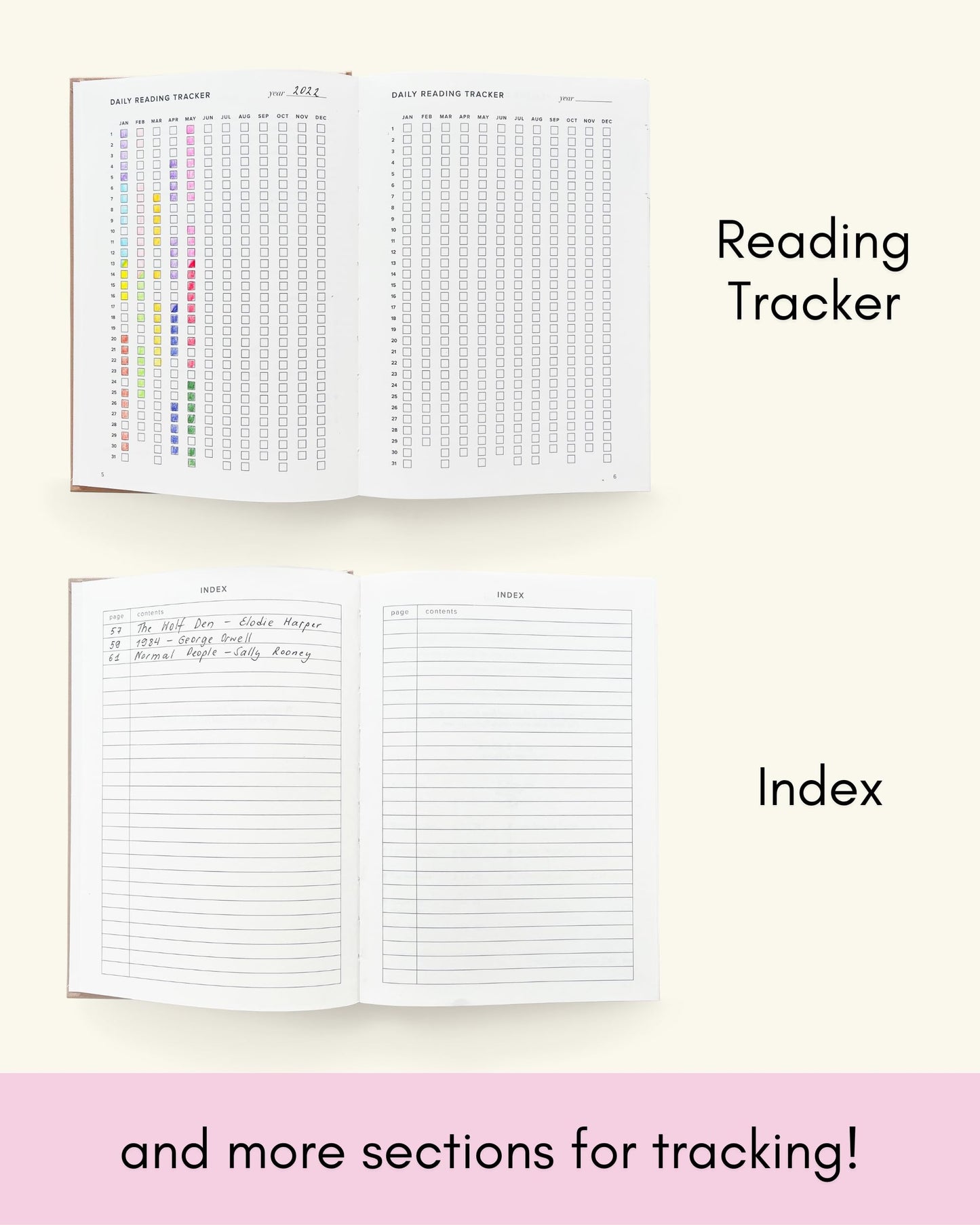 Kunitsa Co. The Reading Journal - 52 Reviews, Book Journal for Book Lovers and Readers, Review and Track Your Reading, Green