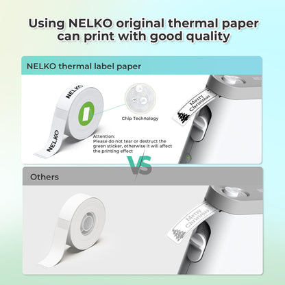 Nelko Label Maker Machine with Tape, P21 Bluetooth Label Printer, Wireless Mini Label Makers with Multiple Templates for School Office Home, White