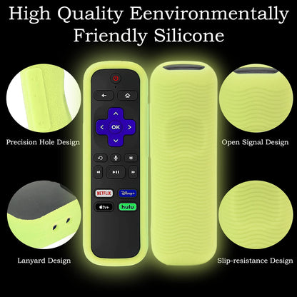Silicone Protective Controller Cover fits for Roku TV Voice Remote | Element Roku | Westinghouse Roku TV Controller Cover,Glow in The Dark