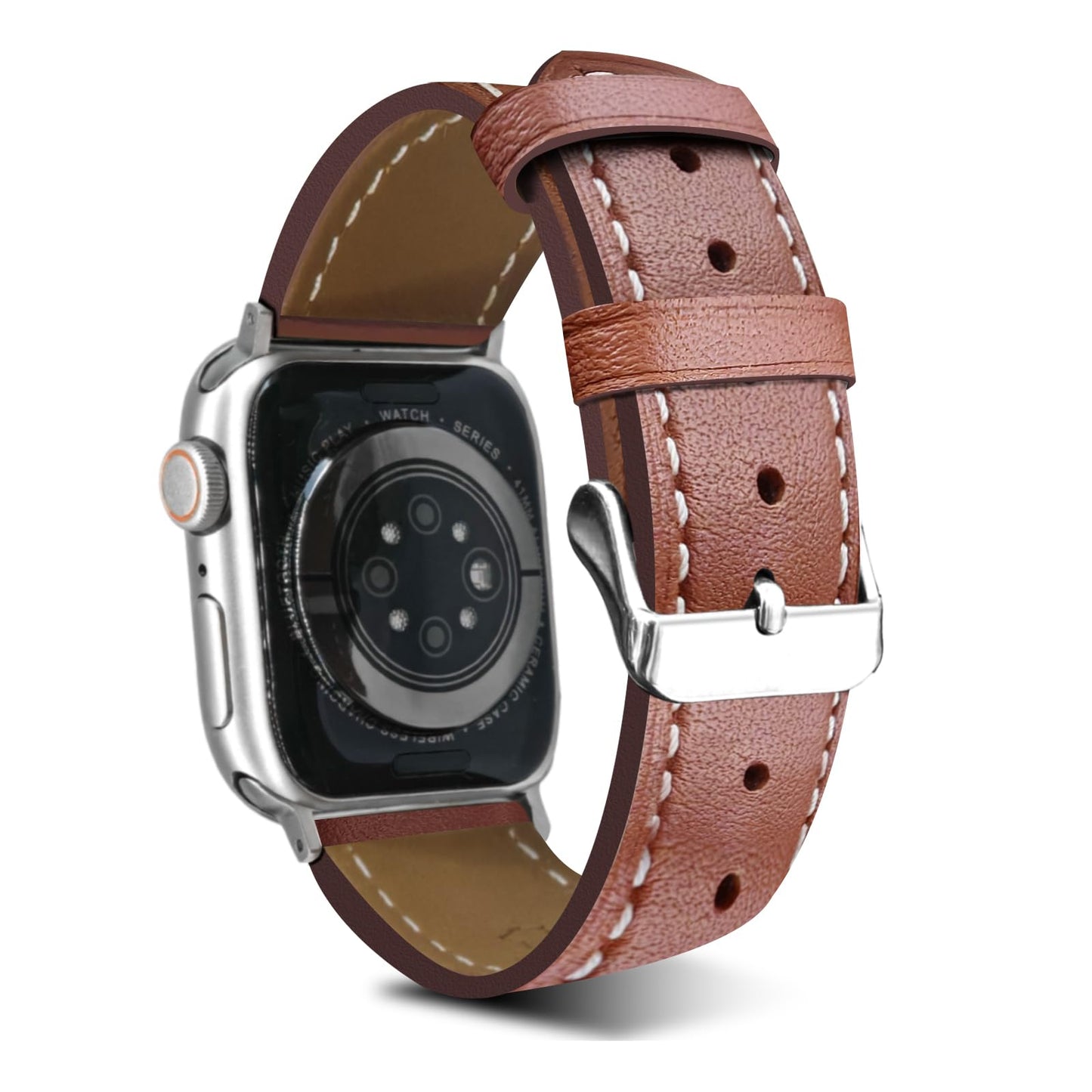 Premium Italy Leather Bands Compatible with Apple Watch Band 40mm 38mm 41mm 42mm 44mm 45mm 46mm 49mm Women Men, Leather Smartwatch Replacement Straps for iWatch Series Ultra SE 11 10 9 8 7 6 5 4 3 2 1