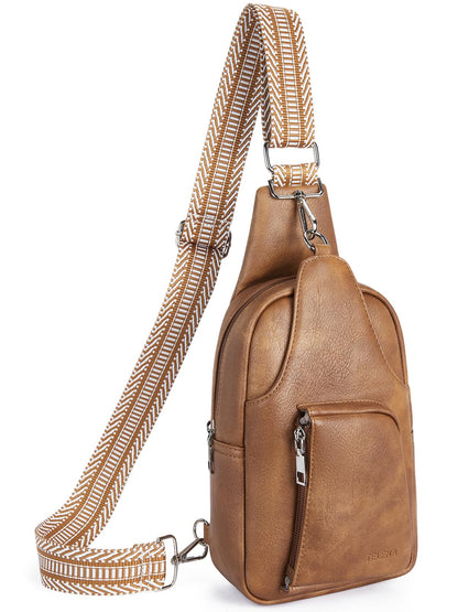 Telena Crossbody Sling Bags for Women, PU Leather Fanny Packs Cross Body Bag for Woman