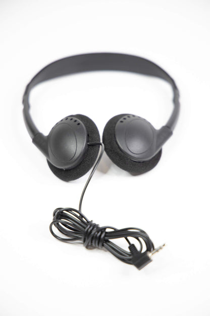 *(6 Pack)* Bulk Headphones for School Library Classroom Airplane Hospital Museum Hotel Tours Gym Students Adjustable Disposable Reusable Comfortable Compact and Easy to Store Headsets (6 Pack)