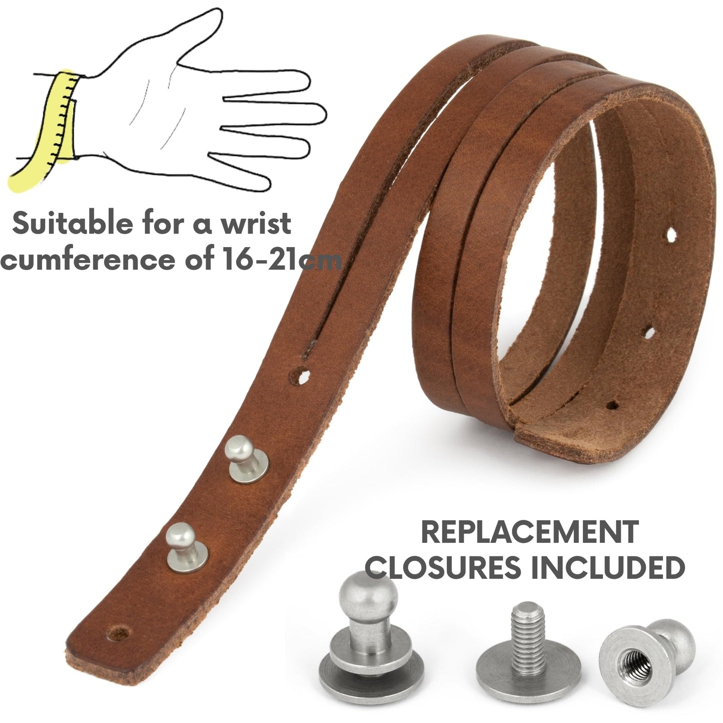 Simaru Premium Genuine Leather Bracelet - Handcrafted in Germany, Elegant & Durable (Light brown)