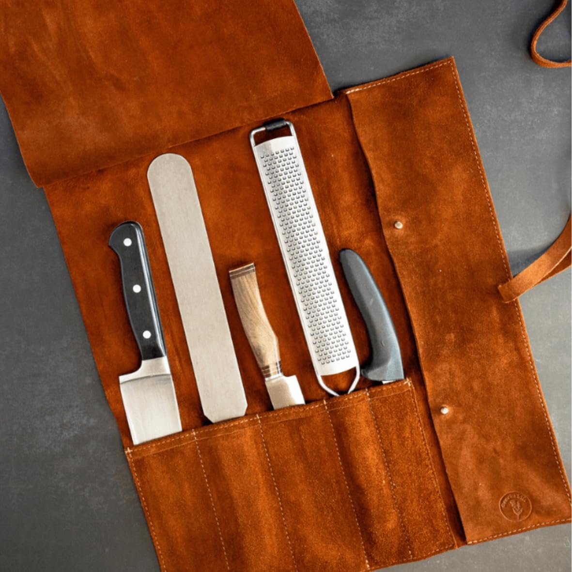 GauchoLife Leather Chef Roll (Suede, Tan)