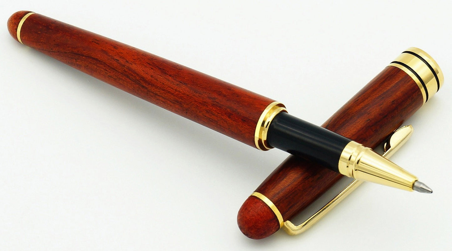 IDEAPOOL Luxury Rosewood Ballpoint Pen Writing Set - Extra 2 Black Refills - Elegant Fancy Nice Gift Wood Pen Set for Signature Executive Business Journaling