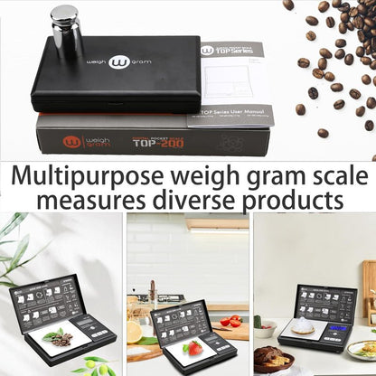 Digital Pocket Gram Scale - 200g Capacity, 0.01g Accuracy | Compact Mini Food & Jewelry Scale with Calibration Weight