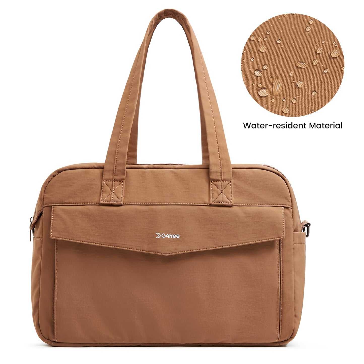 G4Free Expandable Duffle Bag for Travel, Carry On Bag TSA Airline Approved, Work Tote Duffel Bags for Men Women (Brown)