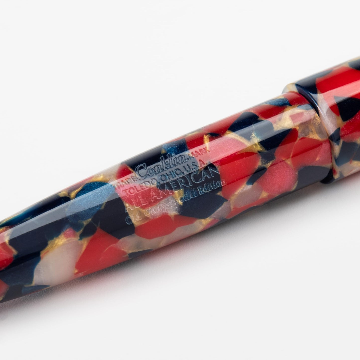 Conklin All American Fountain Pen Old Glory Special Edition – Medium Nib with Free 15ml Conklin Black Ink Bottle – Patriotic Luxury Writing Pen Gift for Collectors and Professionals