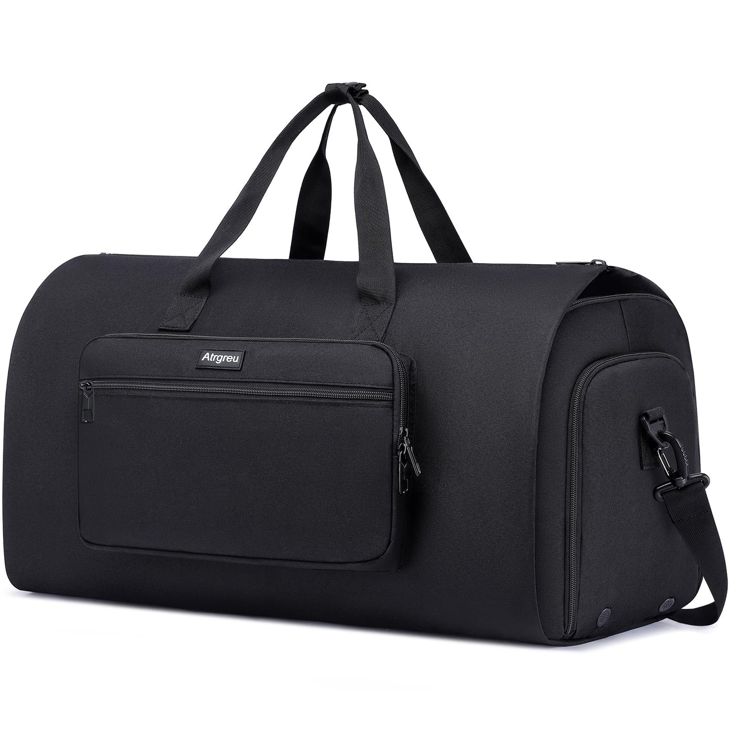 Convertible Duffle Bags for Men, Garment Bag for Travel, Carry on Garment Duffel Bag with Shoe Compartment, 2 in 1 Hanging Dress Suitcase Suit Travel Bags, Black