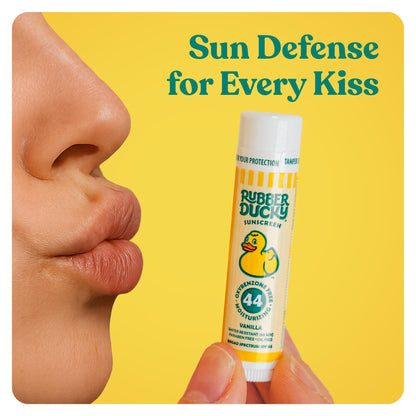 Rubber Ducky | Lip Balm with SPF 44, Water Resistant Sunscreen Lip Balm | Vegan, Untinted, Vanilla Flavor, with Vitamin E | All Season - Broad Spectrum Sunscreen for Lips