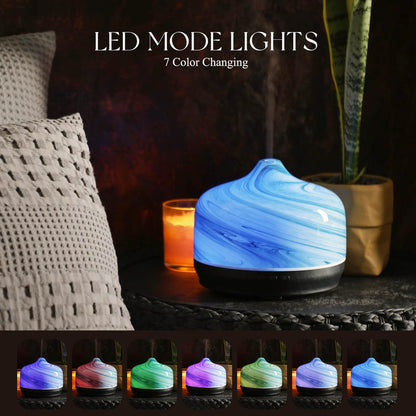 Porseme 500ml Essential Oil Diffuser, Aroma Ultrasonic Humidifier with Remote Control, BPA Free, Auto Shut-Off, Timer Setting for Large Room Sleeping Yoga