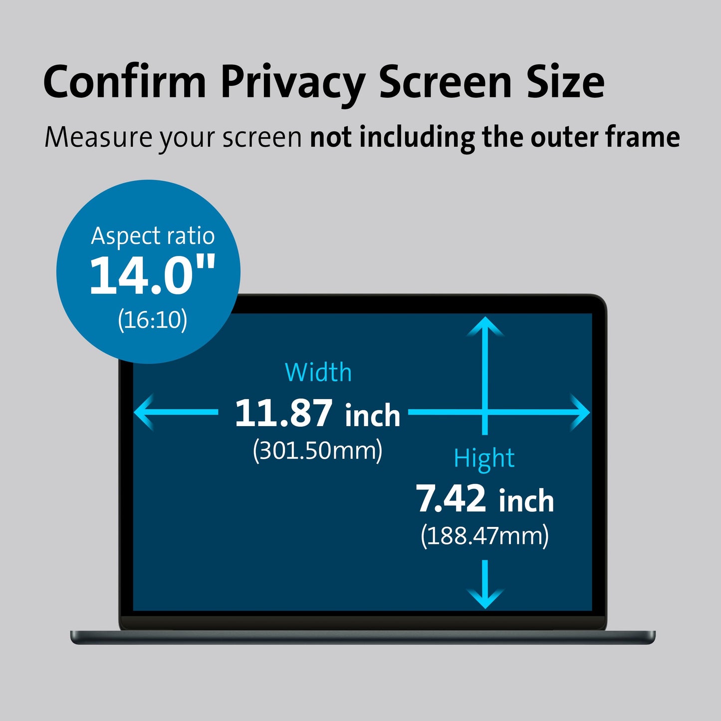 Kensington MagPro™ Magnetic Laptop Privacy Screen 14 inch, Removable 16:10 Laptop Privacy Filter, Anti-Glare, Blue Ray Reduction, Compatible with HP/Dell/Acer/Asus/Samsung/Lenovo (K55254WW)
