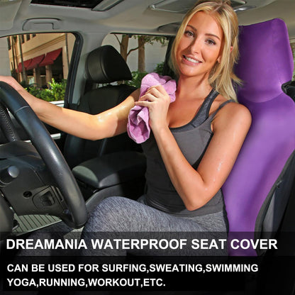INFANZIA Premium Waterproof Seat Cover Towel Protector Neoprene Universal Fit, Upgraded 100% Washable & Removable Non-Slip Sweat Carseat Towel Covers, Perfect for Gym/Yoga/Workout（Purple,2PCS