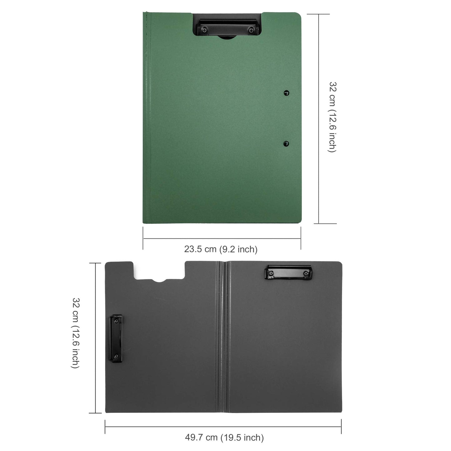 souG 4 Pcs Foldable Clipboards, 360 Degree Cover Clipboard File Folder, Perfect for Private Documents, Awesome for Office, Medical Field, School, Job Interviews (4 Colors, Double Clip)