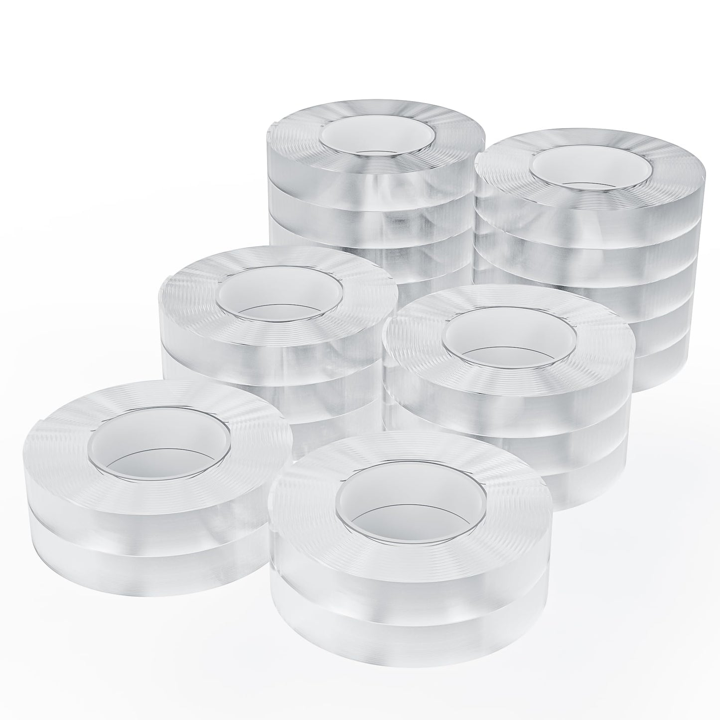 SUTOUG 20 Rolls Double Sided Tape, Nano Tape, Transparent Adhesive Tape, Traceless Adhesive Tape, Removable, Washable, Reusable, Suitable for Carpets, Photo Walls, 9.85 Feet Per Roll
