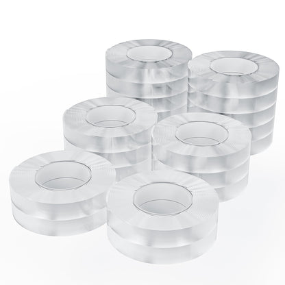 SUTOUG 20 Rolls Double Sided Tape, Nano Tape, Transparent Adhesive Tape, Traceless Adhesive Tape, Removable, Washable, Reusable, Suitable for Carpets, Photo Walls, 9.85 Feet Per Roll